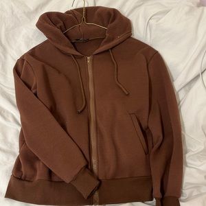 Brown zip up